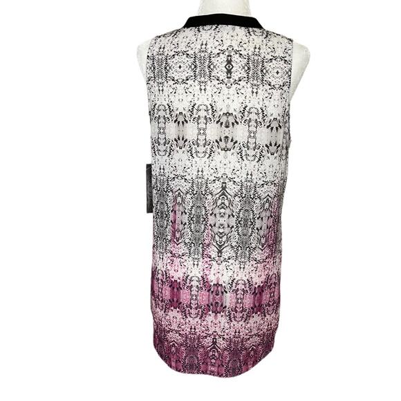 NWT RUFF‎ HEWN GREY Sleeveless V-Neck Button Front Pink/White Ombré Shirt Size M - Picture 3 of 12